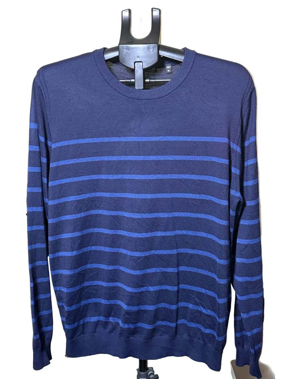 Murano Striped Crew Neck Sweater Men's XL Navy